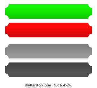 Red and green button / banner / tag set with disabled versions