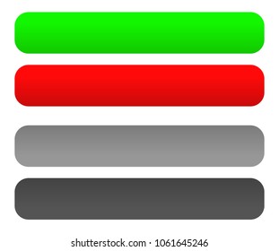 Red and green button / banner / tag set with disabled versions