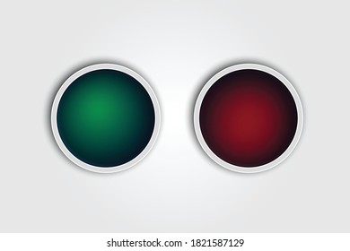 Vector de diseño de iconos de botón rojo y verde 