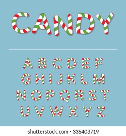 Red and Green Candy Cane Alphabet
