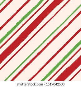 Red and Green Candy Cane Stripes Seamless Pattern
