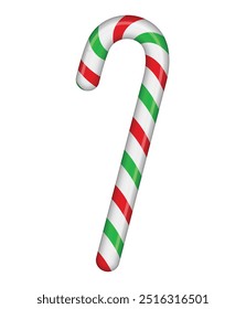 Red and Green Candy Cane vector illustration.