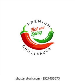 Red Green Chili Logo Sauce Vector Spice Habanero Label and Stamp