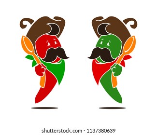 Red and green chili peppers