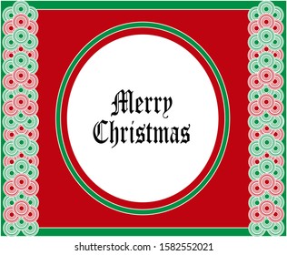 red and green christmas background with circular central space with text