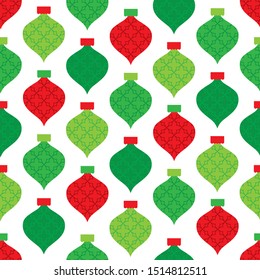 red and green christmas baubles seamless pattern