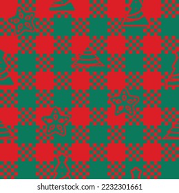 Red and green Christmas Plaid pattern seamless. Christmas theme. design for fashion, card, fabric, wallpaper and all print decoration.