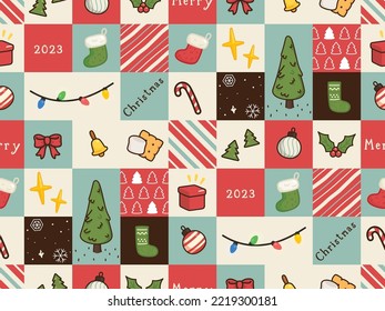 red and green Christmas seamless pattern Gift Wrap background wallpaper