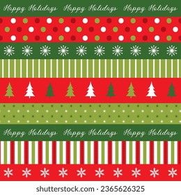 red and green christmas seamless pattern design