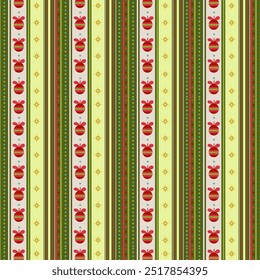 Red and green Christmas stripe background. Diagonal abstract pattern for holiday gift wrapping.