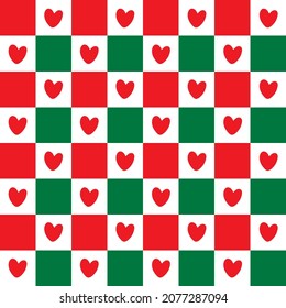Red, green, Christmas team background pattern for screening on various materials such as bags, handkerchiefs, curtains, sheets, wrapping paper, boxes, cards, cell phone cases, mugs, plates, etc.