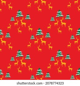Red, green, Christmas team background pattern for screening on various materials such as bags, handkerchiefs, curtains, sheets, wrapping paper, boxes, cards, cell phone cases, mugs, plates, etc.