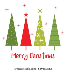 Red and green christmas tree 
