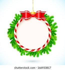 Red and green Christmas vector frame