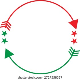 Red and Green Circular Arrows Cycle Diagram Icon Isolated on White Background