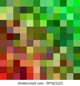 Red green color square mosaic background design