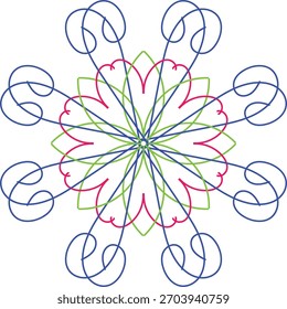 Mandala-Vektor in Rot und Grün 