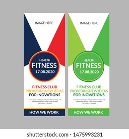 Red and Green Creative roll up banner 