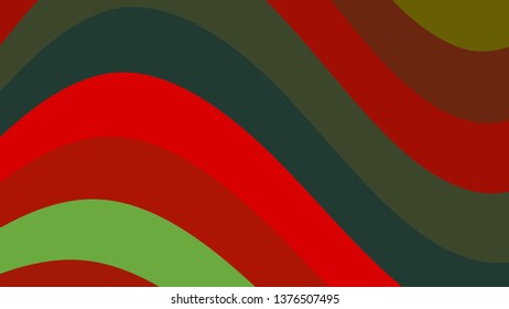 Red and Green Curved Stripes Background