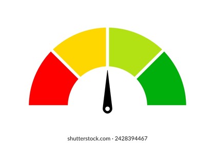 Red Green Dashboard Tachometer Isolated Vector Illustration