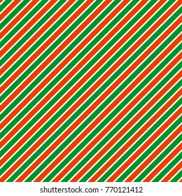 Red and green diagonal line Christmas pattern on white background.