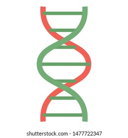 Red green dna icon. Flat illustration of red green dna vector icon for web design