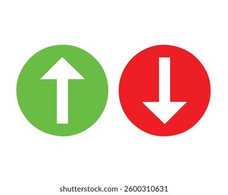 Red and Green UP and Down Arrow Icon – Directional Symbol Vector EPS File.