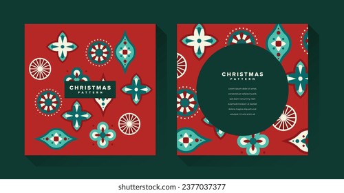 Red and Green Geometric Christmas Pattern