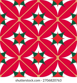 Rote und grüne geometrische Elemente nahtloses Muster Design für Weihnachten und Neujahr Urlaub.