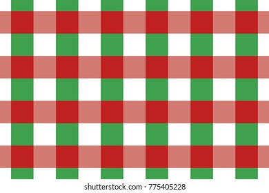 Red and Green Gingham pattern. Christmas Tablecloth Texture 