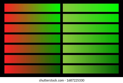 Red and green gradient harmony color pallete. Modern pallete. An example of a color palette. Forecast of the future color trend. Neutral color. Vector graphics. Eps 10.