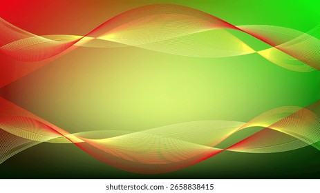 Fondo abstracto de malla degradada rojo y verde con líneas mezcladas onduladas agradable para el Fondo de pantalla o el Anuncio