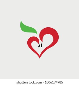 Red green heart apple logotype
