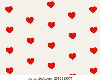 Red or green hearts on a white background