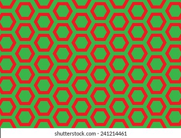 Red and Green Hexagonal Background. Vector