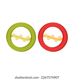 Red and Green hot chili pepper. Vector illustration isolated on a white background.