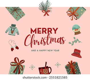 Red Green Illustrative We Wish You A Merry Christmas