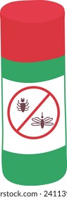 Red and green insect repellent spray can vector illustration. Pest control, anti-mosquito, bug prevention concept.