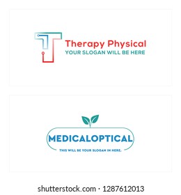 Red green mint line art leaf word mark logo design template suitable for therapy medical optical spa treatment clinic physical