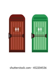 Red and Green Mobil WC