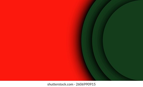 Red and green modern papercut background with layered abstract design. Perfect for branding, web, social media, and print. High-quality vector, fully scalable and editable