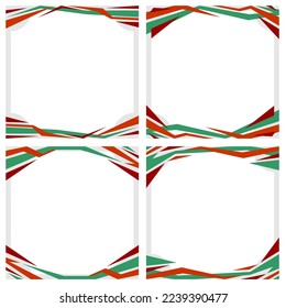 Red and Green National flag abstract social media feed frame post promotion . italy. madagaskar. kurdistsan. iran. India