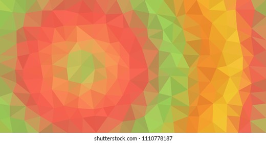 Red green orange low poly vector gradient texture. Colorful polygonal illustration, good as a cell phone, marketing material, or website background. All polygons are in separate layers.