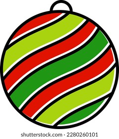 Red and green ornament vector icon, Christmas icons 