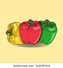 Vector de pimentón rojo, verde y rojo