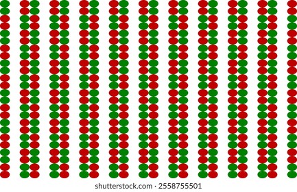 Red and green pattern, two tone red string beads repeat pattern, replete image, design for fabric printing, Christmas's background, horizontal string