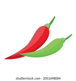 Red green pepper icon isometric vector. Chilli isolated illustration. Hot cayenne jalapeno