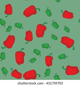 Red and green pepper seamless pattern 