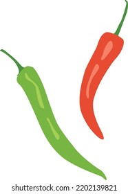 Red and green peppers. Hot spicy cooking ingredient
