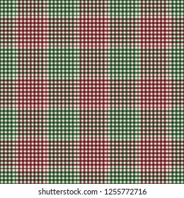 Red and Green Plaid Seamless Pattern - Seasonal plaid design in vintage Christmas colors
